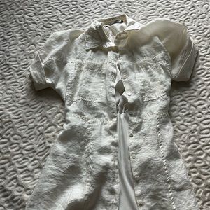 Zara white button up dress